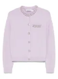 Self-Portrait crystal-embellished cardigan - Purple