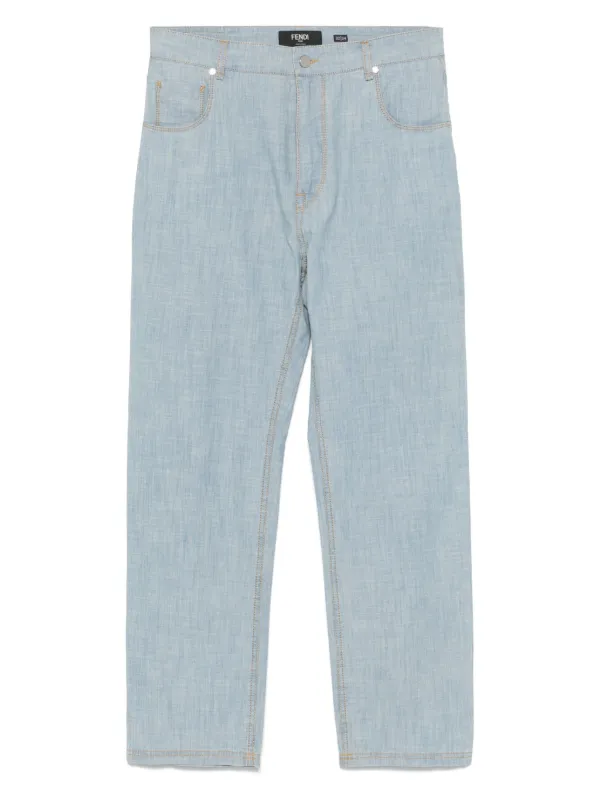 カットソー　FENDI jeans FENDI pattern-jacquard Jeans | Blue | FARFETCH