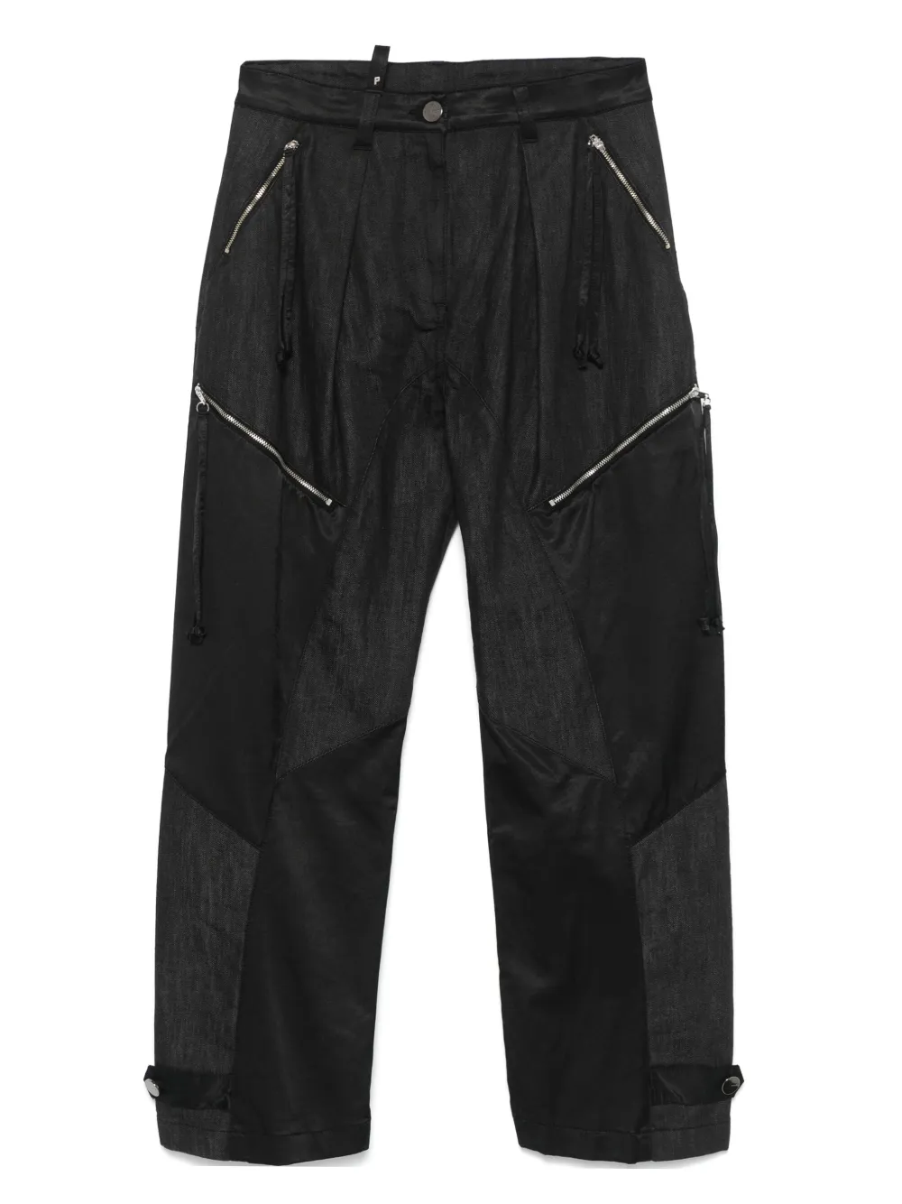 zip-detail trousers