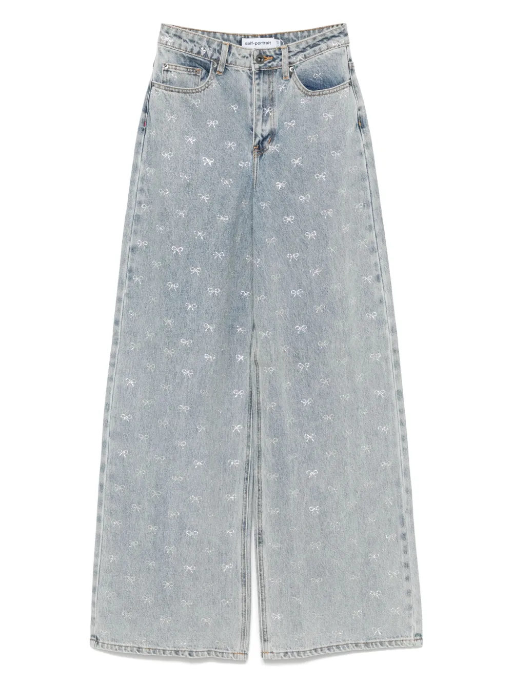 Self-Portrait bow-embellished jeans - ブルー Self-Portrait bow-embellished jeans - ブルー
