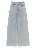 Self-Portrait bow-embellished jeans - Blue