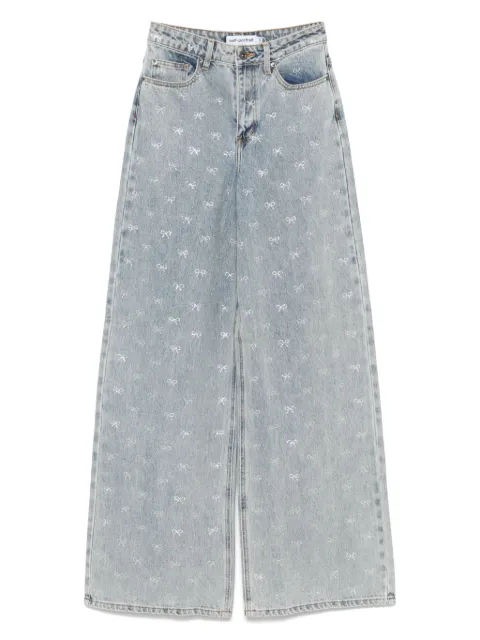 Self-Portrait bow-embellished jeans