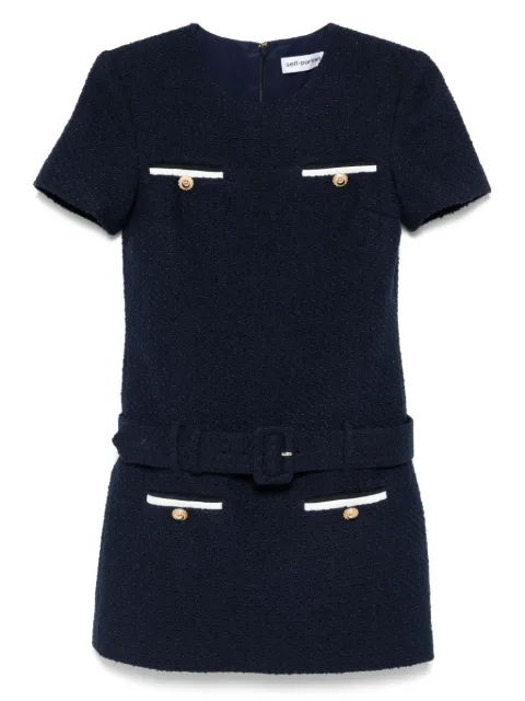 Self-Portrait bouclé mini dress