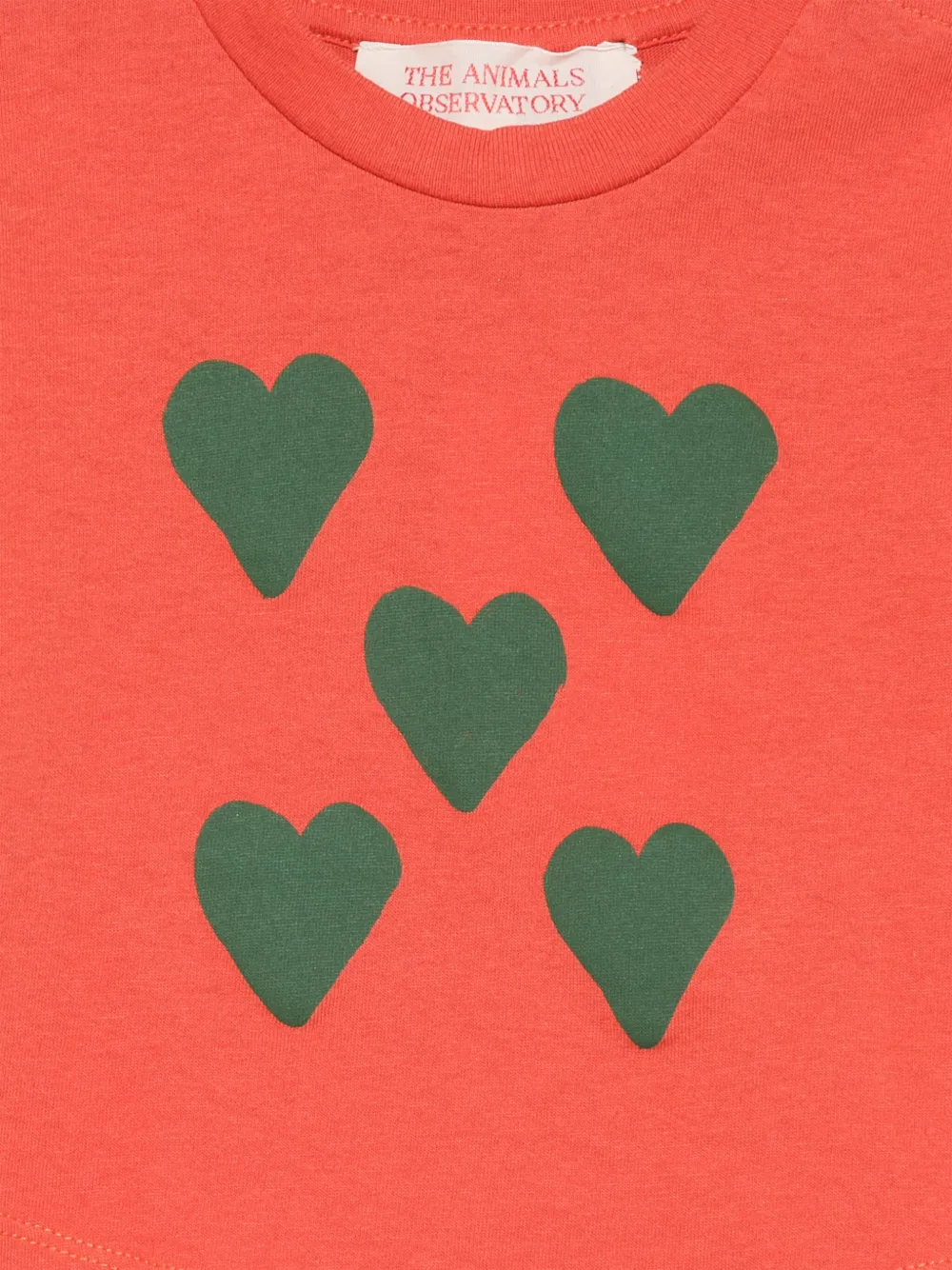 The Animals Observatory T-shirt met hartpatroon en lange mouwen Rood