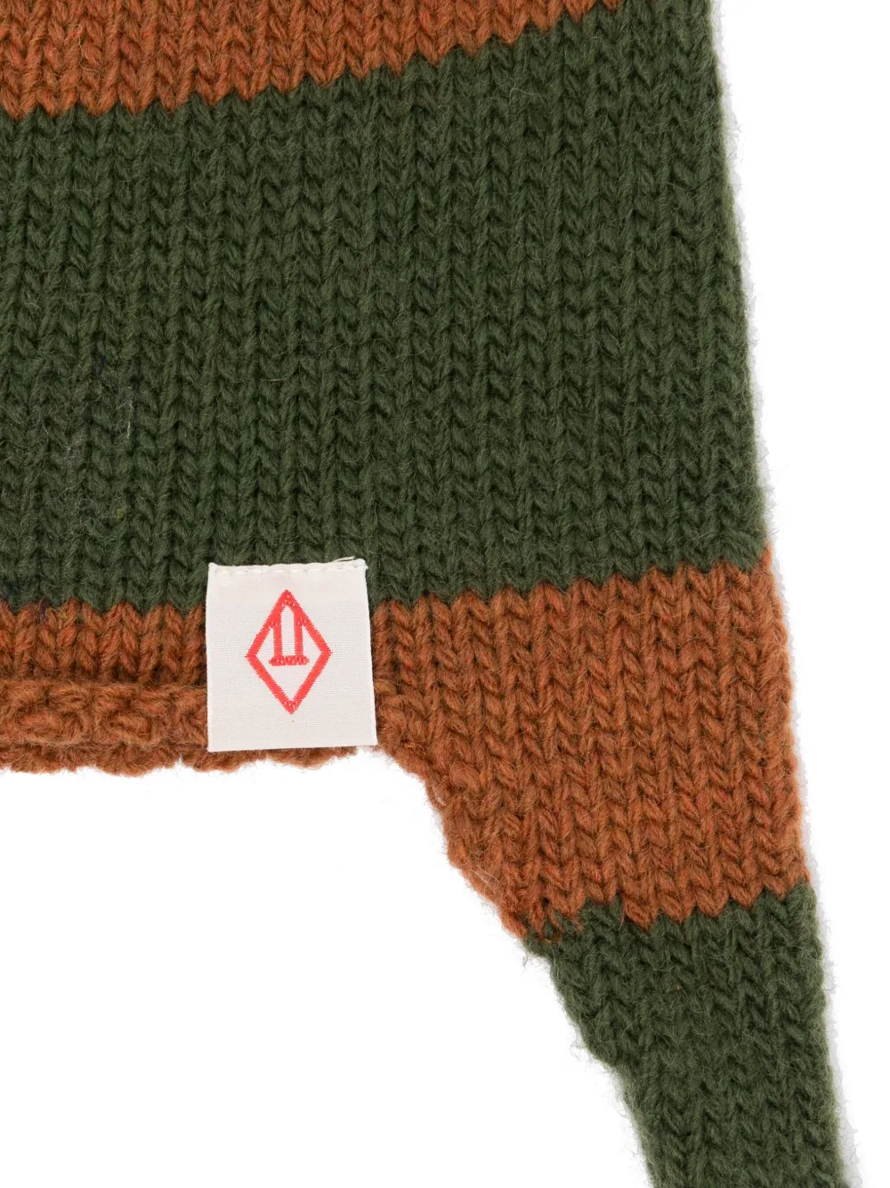 The Animals Observatory Striped Tassel Beanie In Green