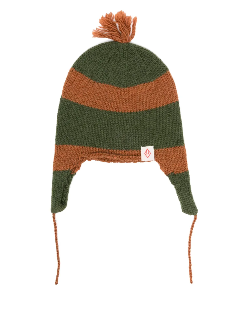 The Animals Observatory Striped Tassel Beanie In Green