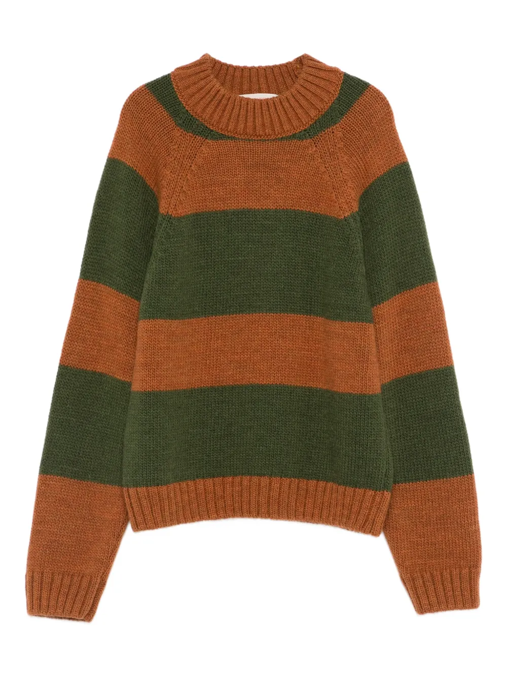 The Animals Observatory striped logo-patch sweater | Brown | Image 1
