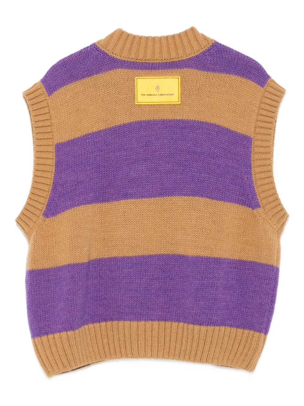 The Animals Observatory back logo-patch striped vest | Girls Jumpers & Knitwear | Image 2