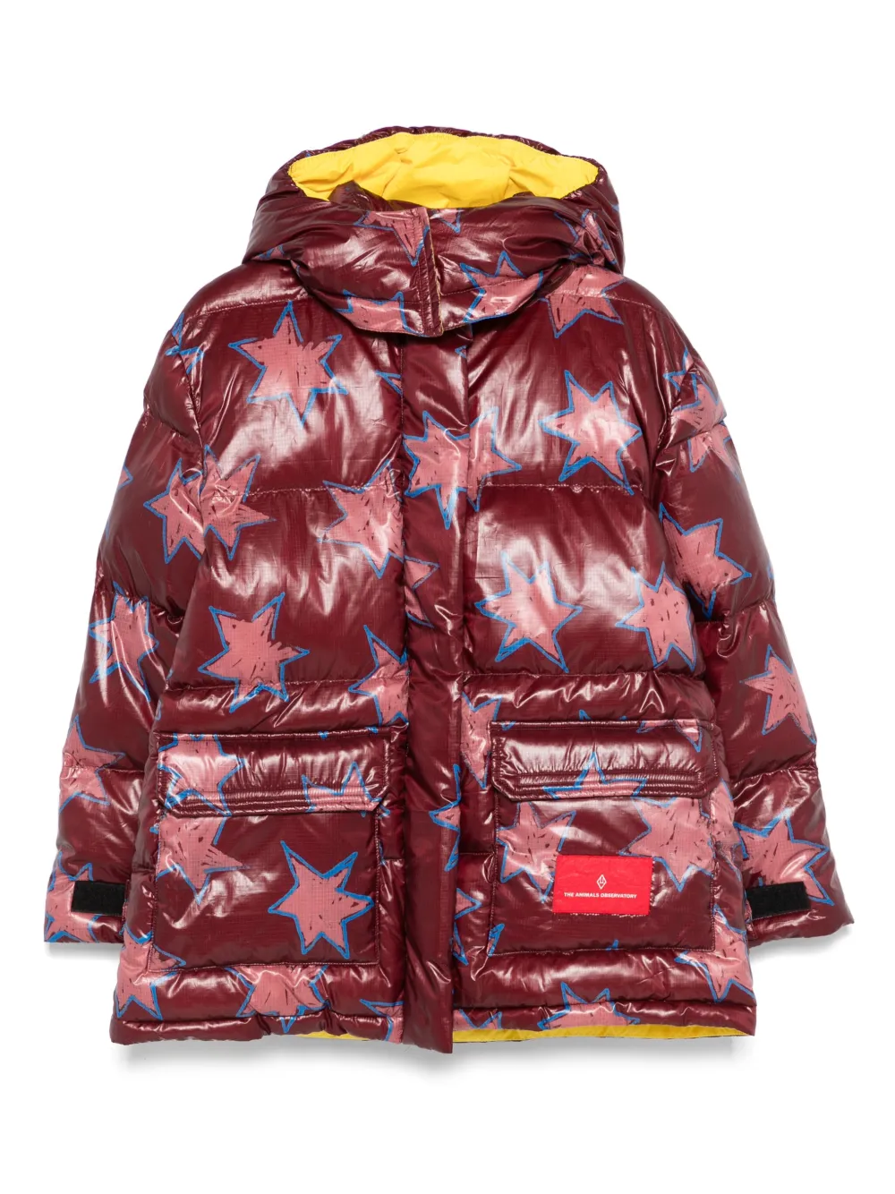 The Animals Observatory  Lemur star-print puffer jacket | Red | Image 1