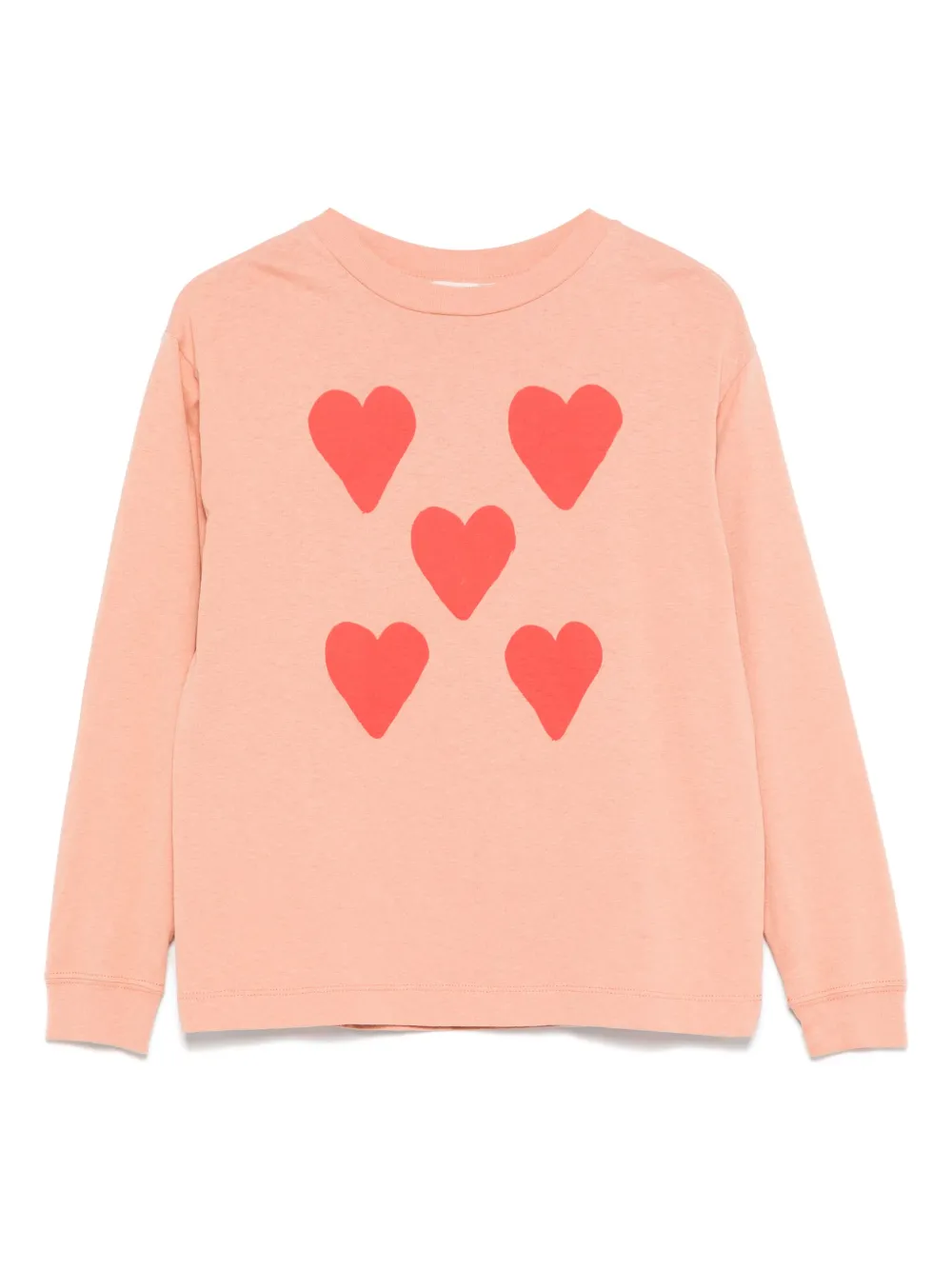 The Animals Observatory heart-print long-sleeved T-shirt | Pink | Image 1