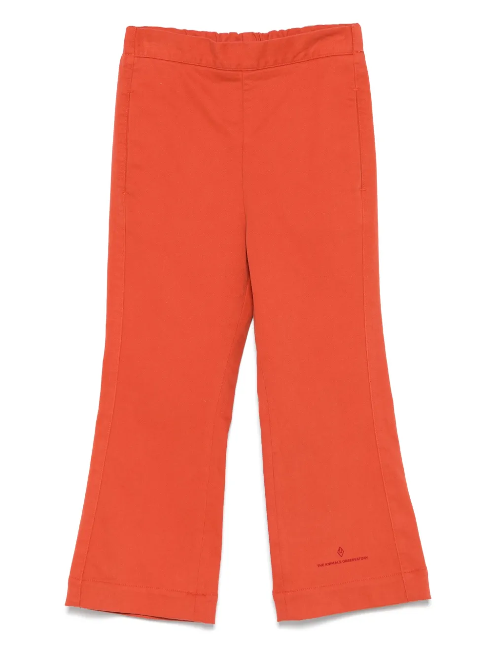 The Animals Observatory Kids' Logo-print Flared Trousers In Red