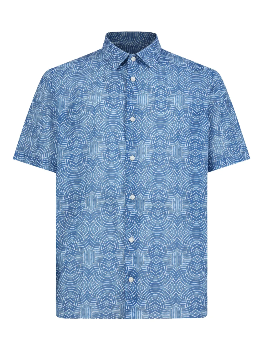 GAZZARRINI X MICHELE FRANZESE camisa maga corta con estampado geométrico | azul | Image 1