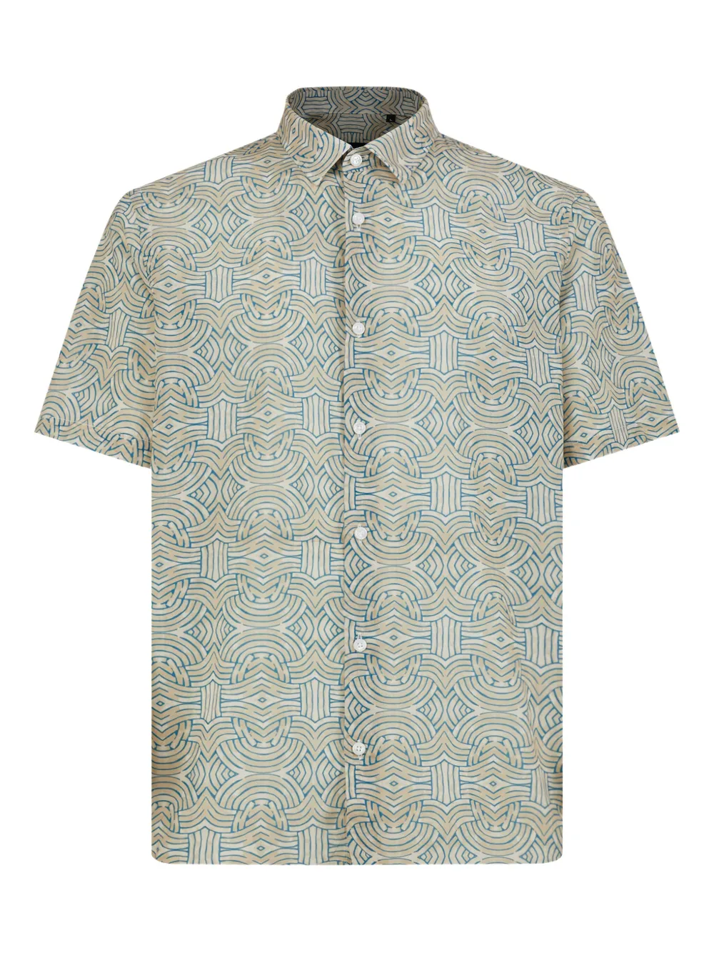 GAZZARRINI X MICHELE FRANZESE geometric-print short-sleeve shirt | Neutrals | Image 1