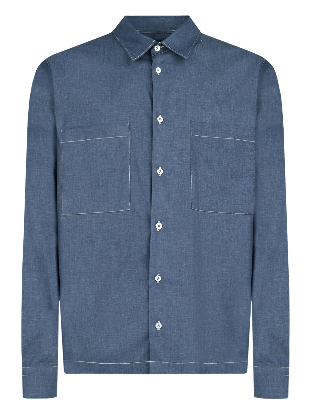 GAZZARRINI X MICHELE FRANZESE camisa de algodón | azul | Image 1