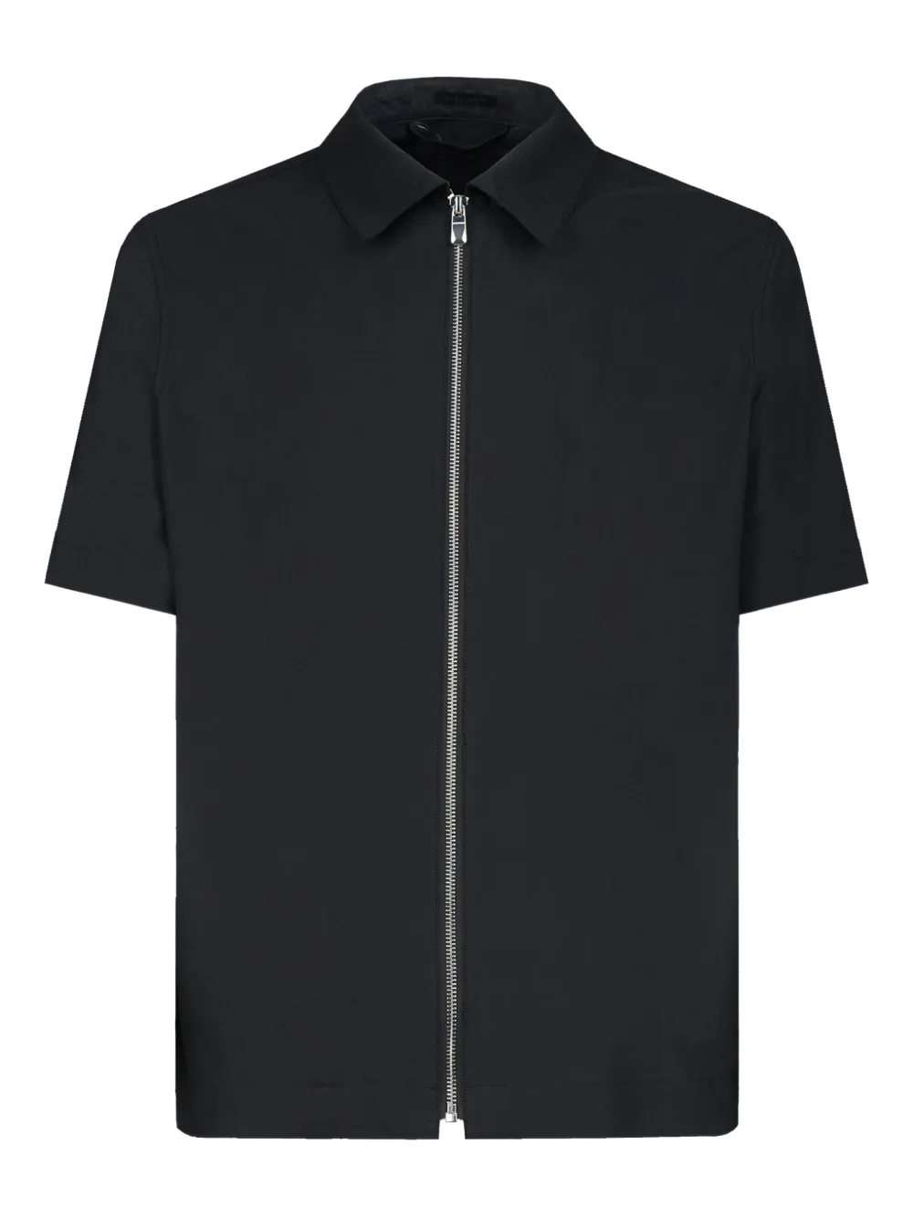 zip-up short-sleeved polo shirt
