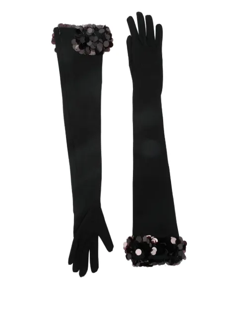 David Koma guantes bordados con lentejuelas
