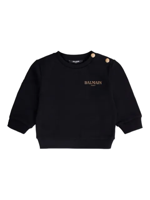 Balmain Kids سويت شيرت مزين بشعار الماركة