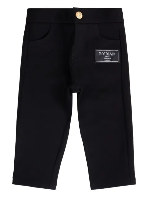 Balmain Kids pantalon à patch logo