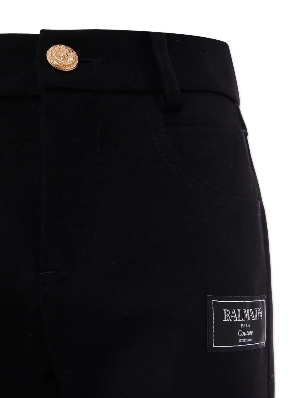 Shop Balmain Logo-patch Trousers