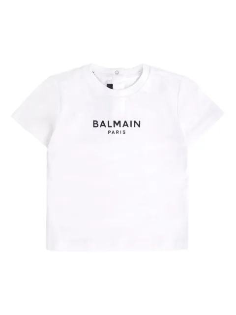 Balmain Kids تيشيرت بأكمام قصيرة وطبعة شعار الماركة