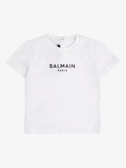 Balmain Kids playera manga corta con logo estampado