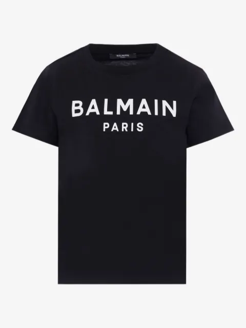 Balmain Kids playera con logo estampado