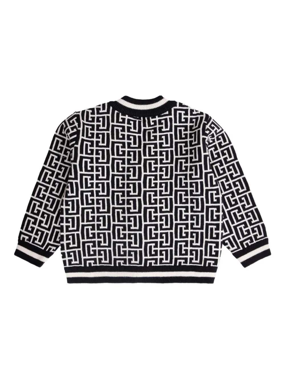 Shop Balmain Geometric-pattern Cardigan