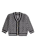 Balmain Kids geometric-pattern cardigan - Black