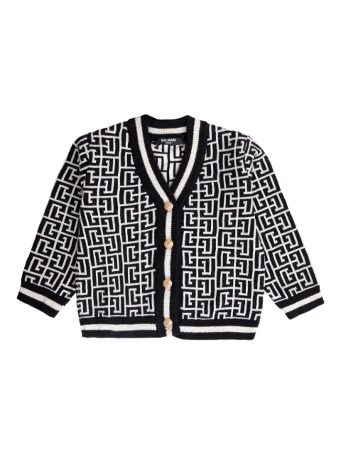 Balmain Kids geometric-pattern cardigan