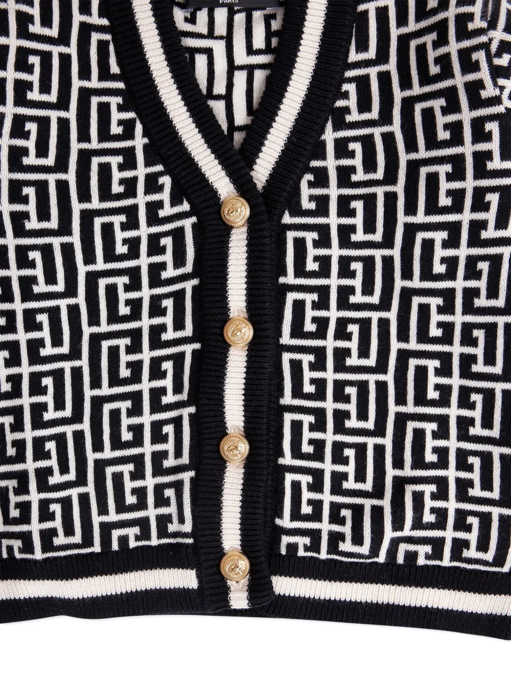 Shop Balmain Geometric-pattern Cardigan