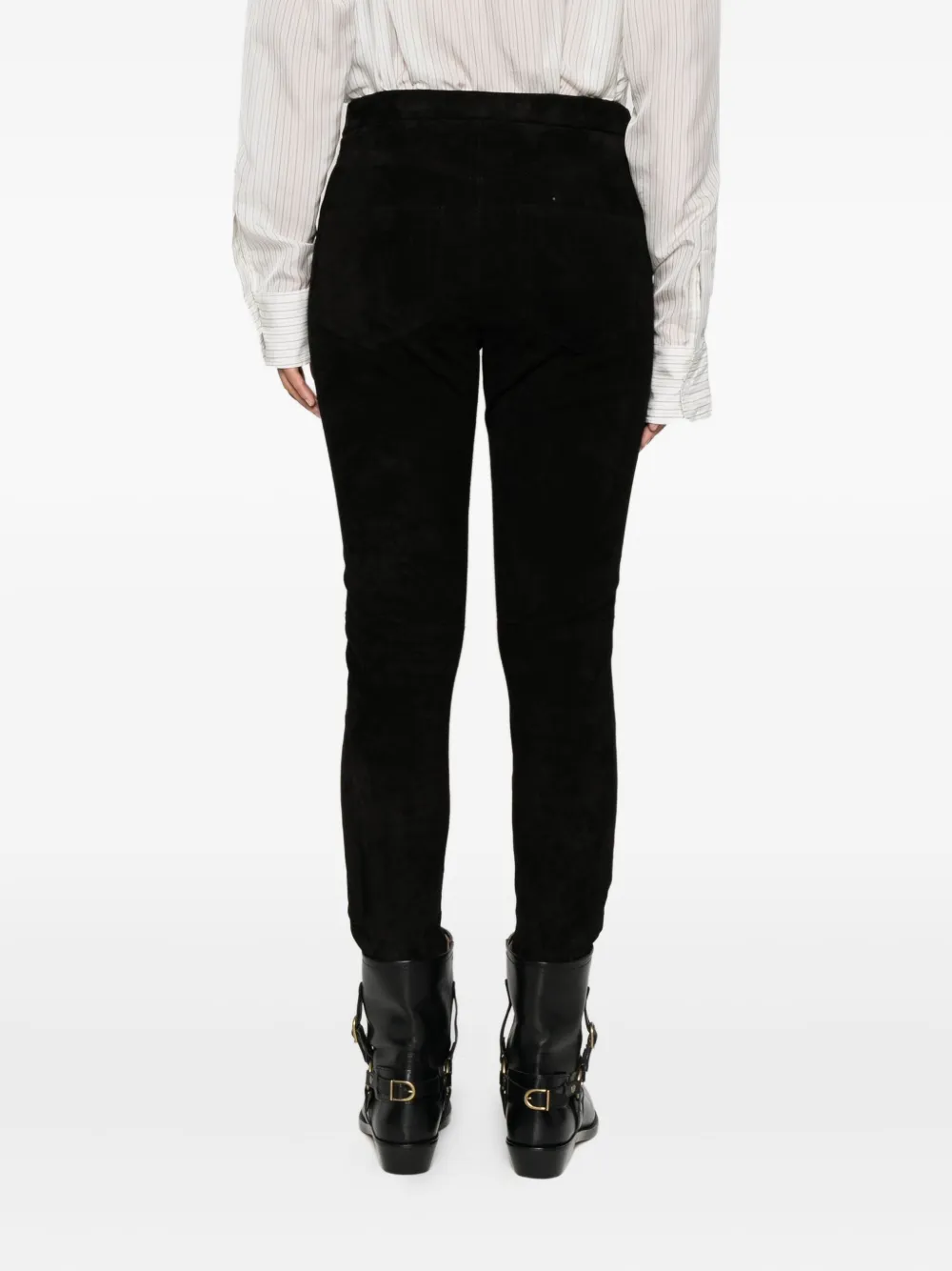 ISABEL MARANT Dorothea suède broek met rits Zwart