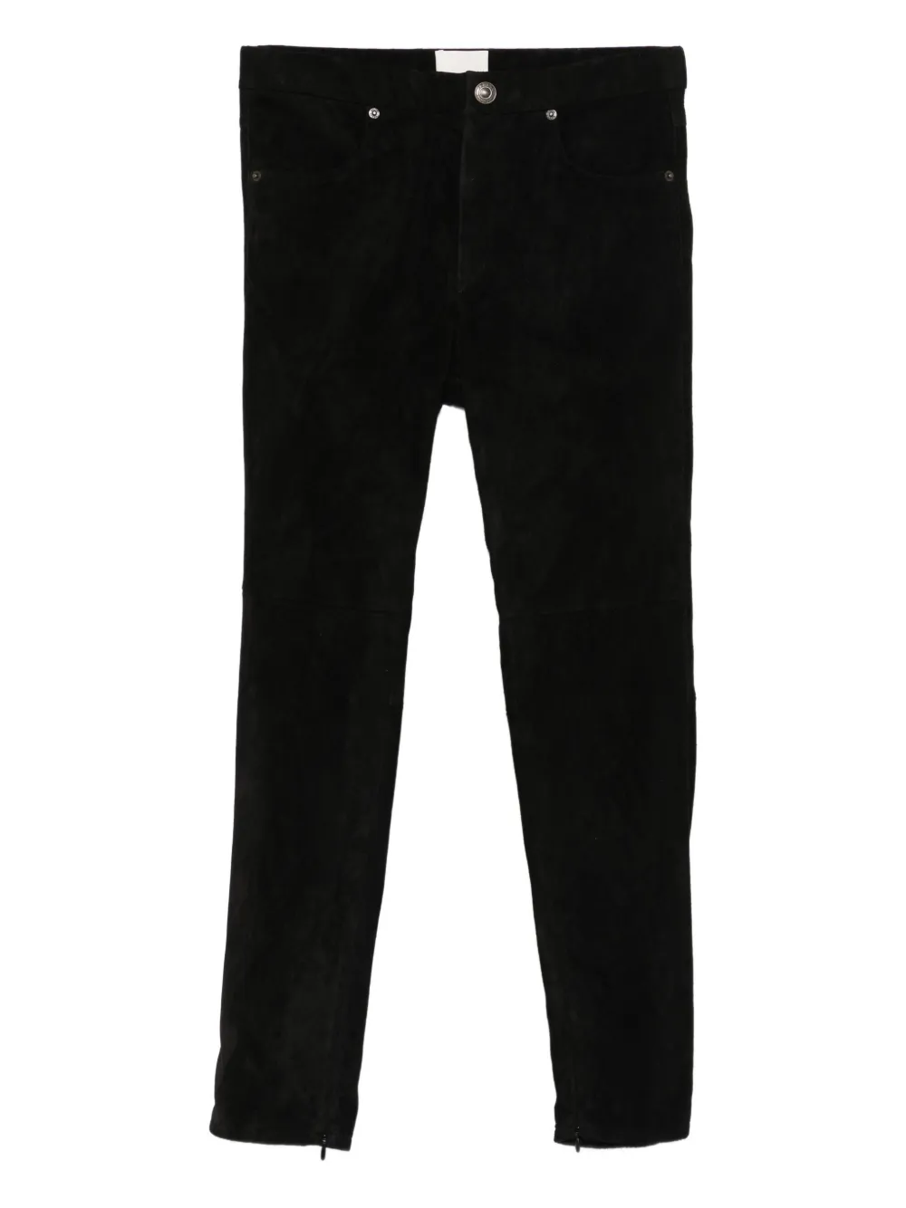 ISABEL MARANT Dorothea suède broek met rits Zwart