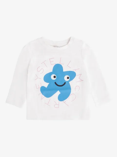 Stella McCartney Kids playera manga larga con caricatura estampada