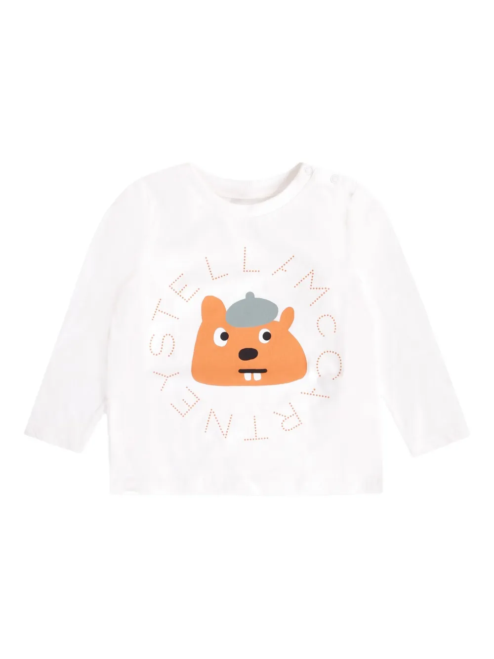 Stella McCartney Kids T-shirt met dierenprint Wit