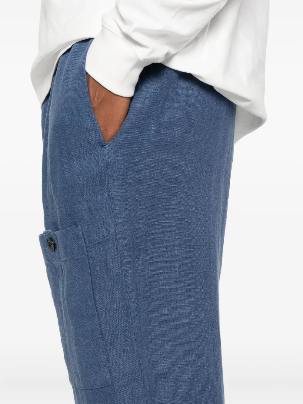 C.P. Company Linnen broek met zakdetail Blauw