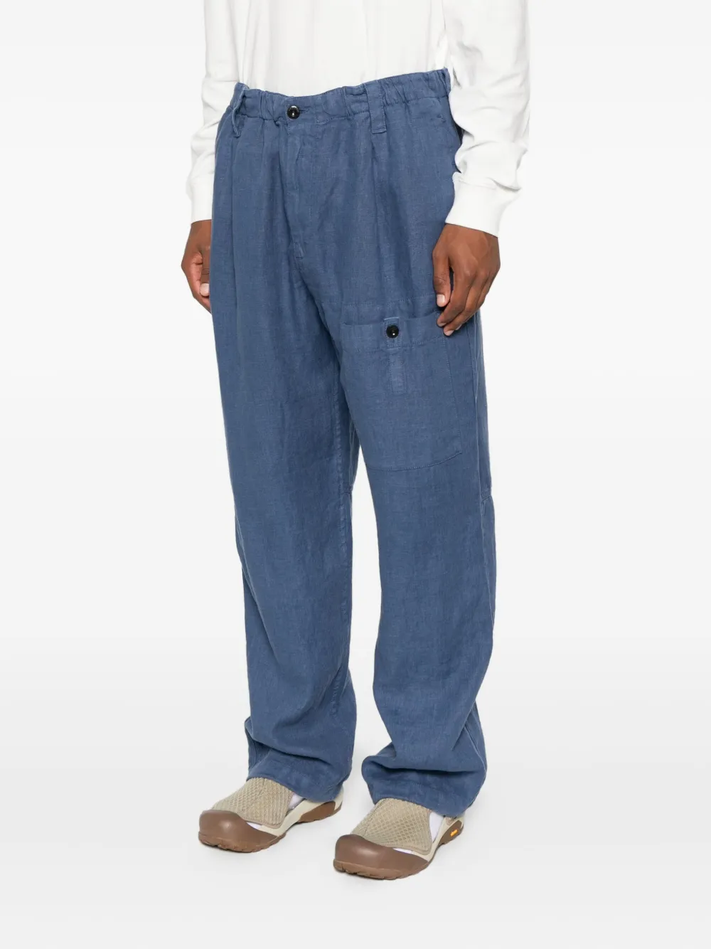 C.P. Company Linnen broek met zakdetail Blauw