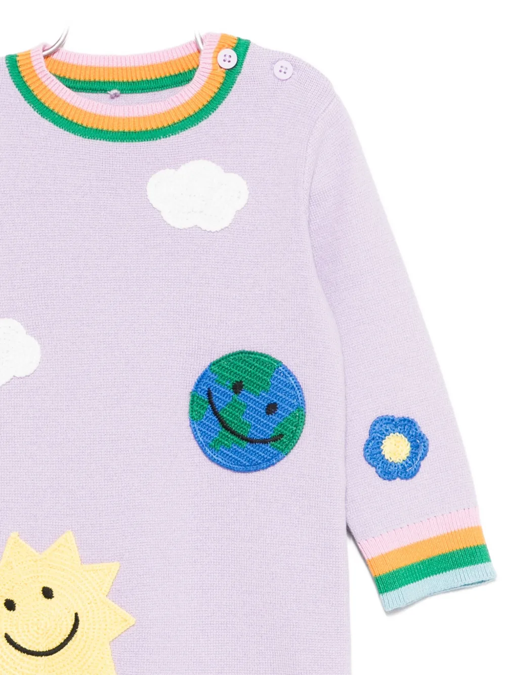 Stella McCartney Kids Earth Friends appliqué wool dress Paars