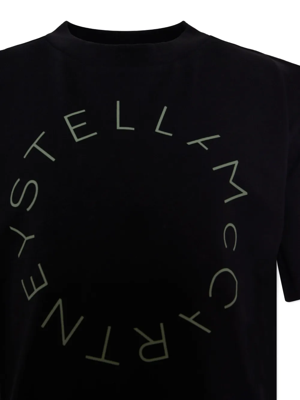 Stella McCartney Kids T-shirt met ronde logoprint Zwart