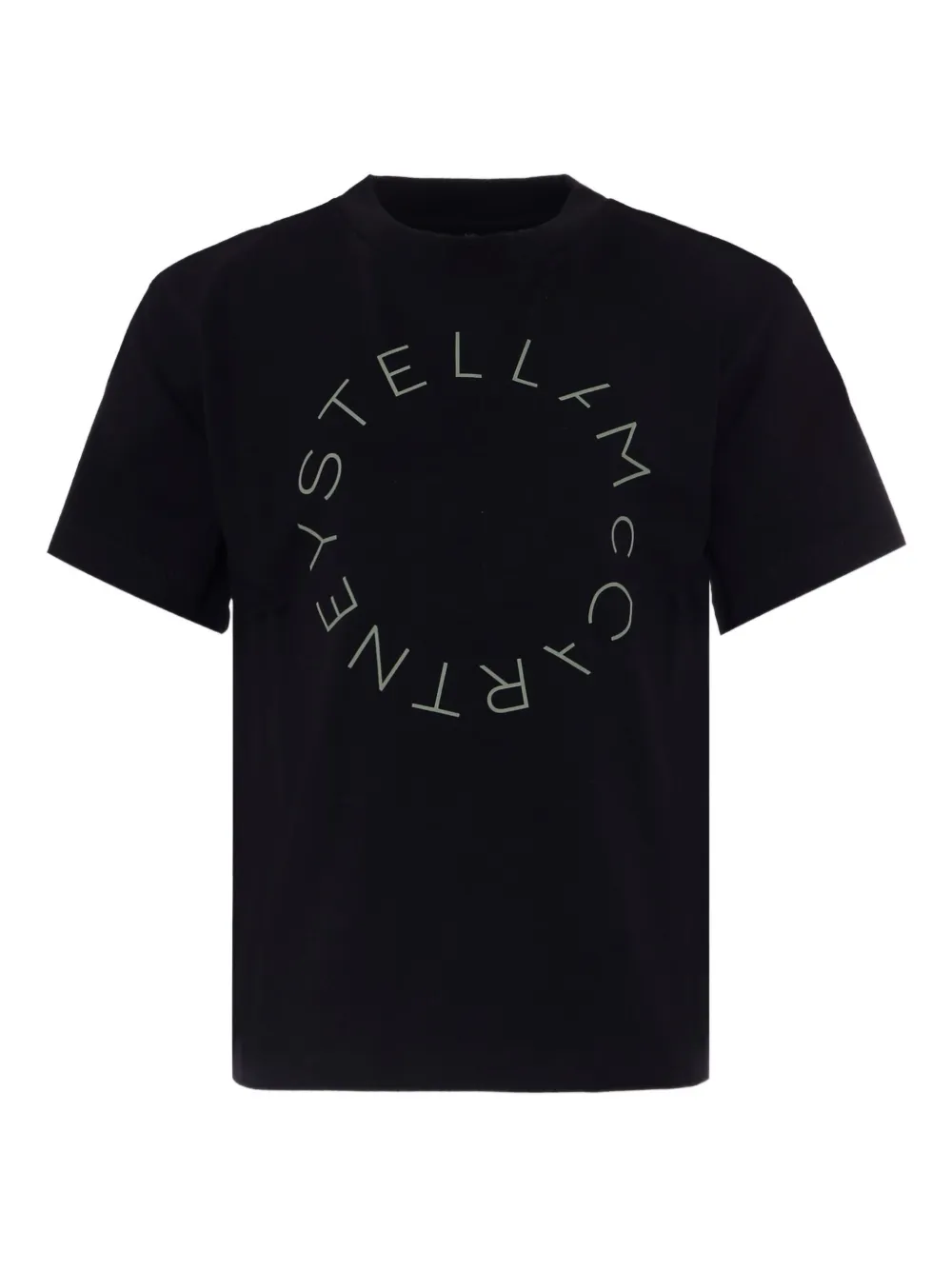 Stella McCartney Kids T-shirt met ronde logoprint Zwart