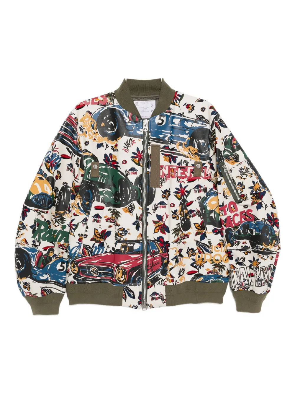Sacai tropical-print jacket Beige