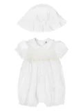 Sarah Louise ruffled-collar cotton babygrow set - White