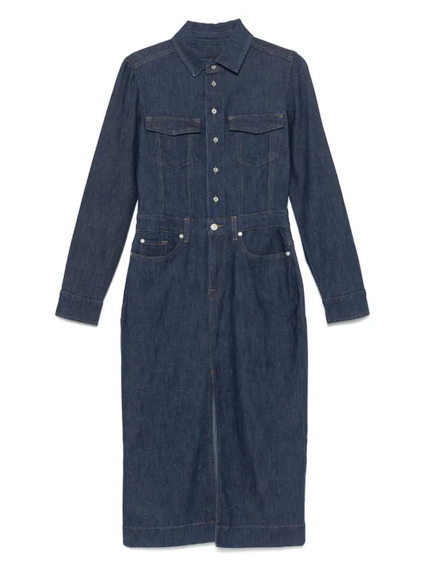 For All Mankind Denim Midi Dress Blue FARFETCH ZA