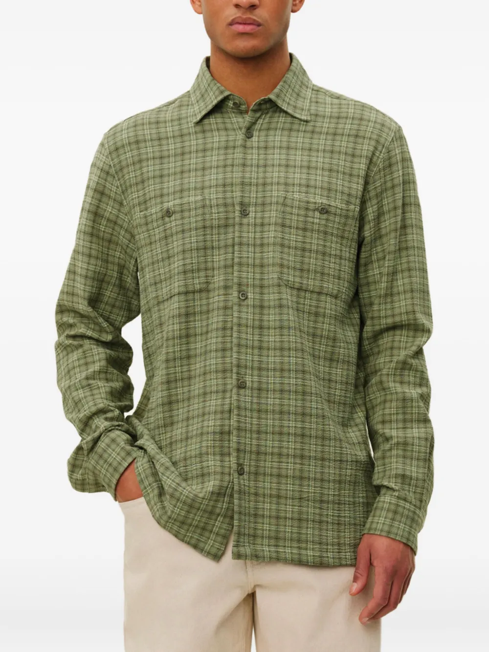 Les Deux checked chest-pocket shirt | Image 2