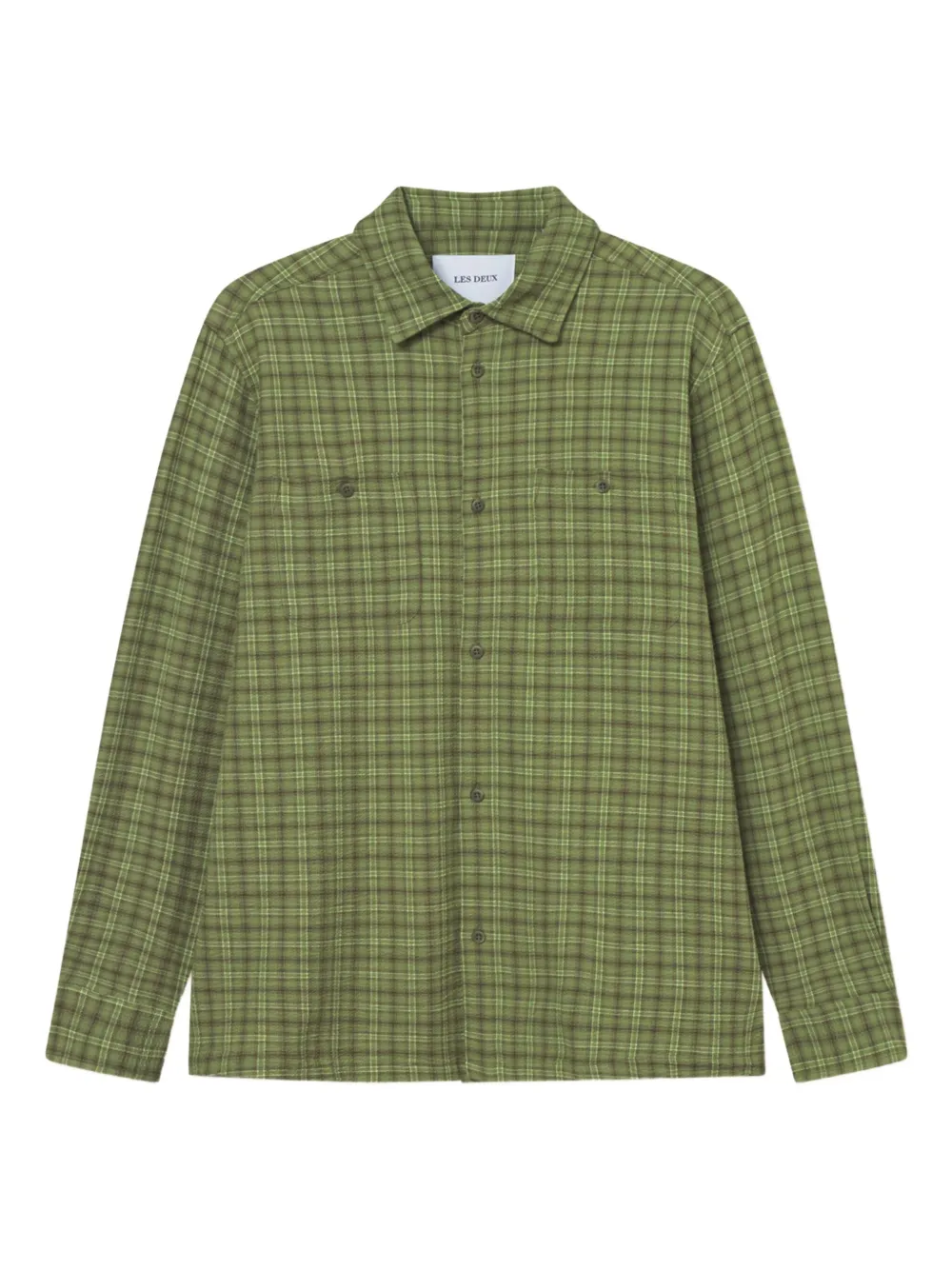 Les Deux checked chest-pocket shirt | Green | Image 1