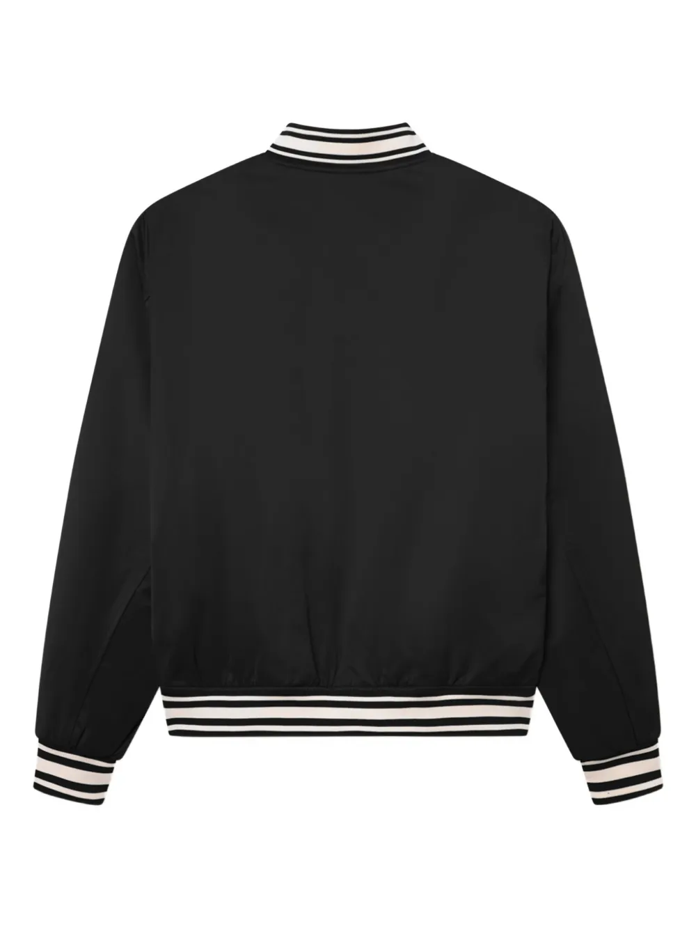 Les Deux Embroidered Satin Bomber Jacket In Black