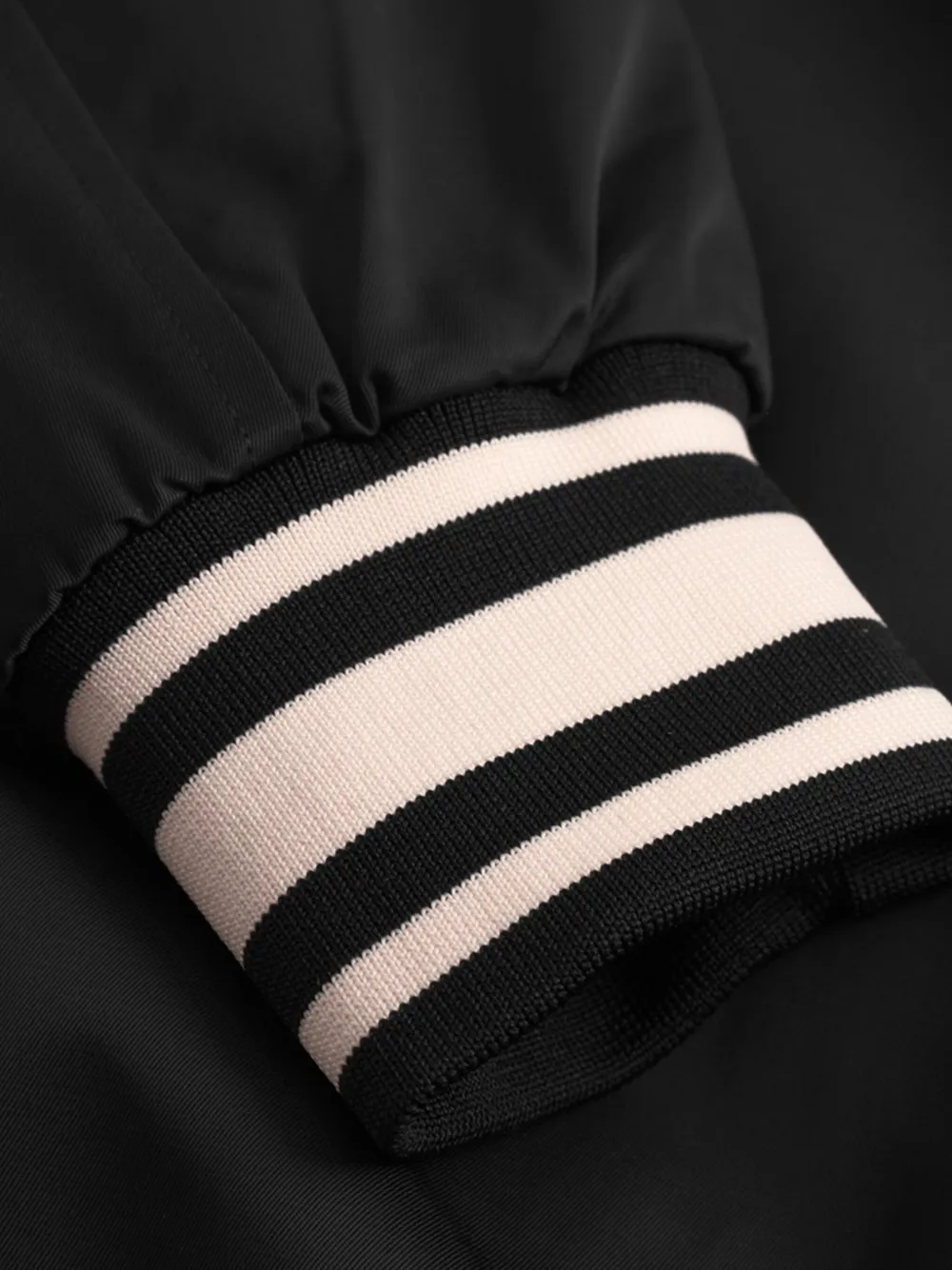 Les Deux Embroidered Satin Bomber Jacket In Black