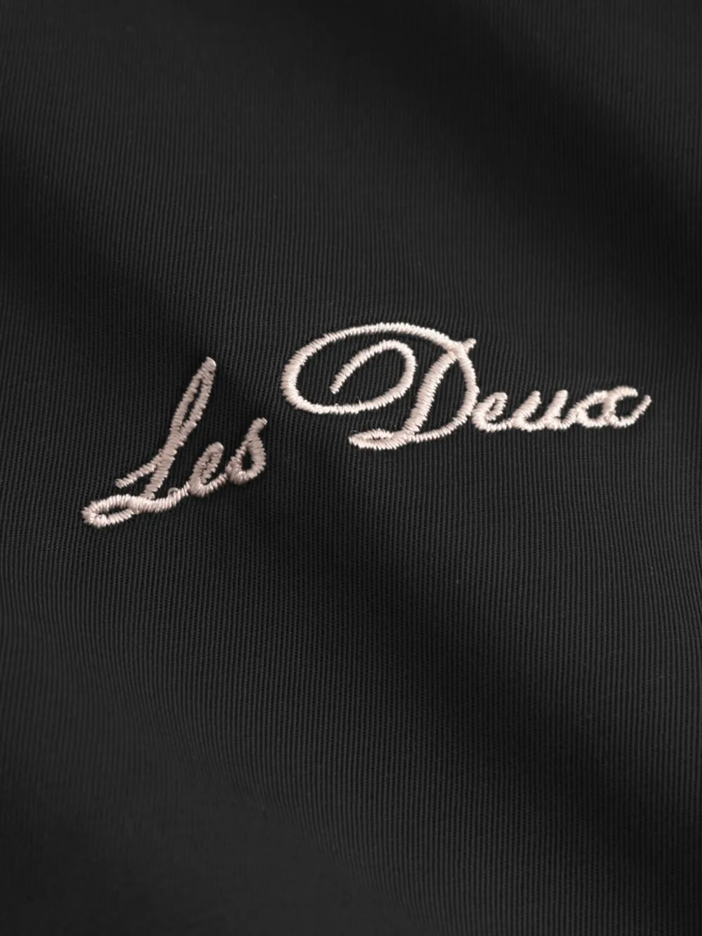 Les Deux Embroidered Satin Bomber Jacket In Black