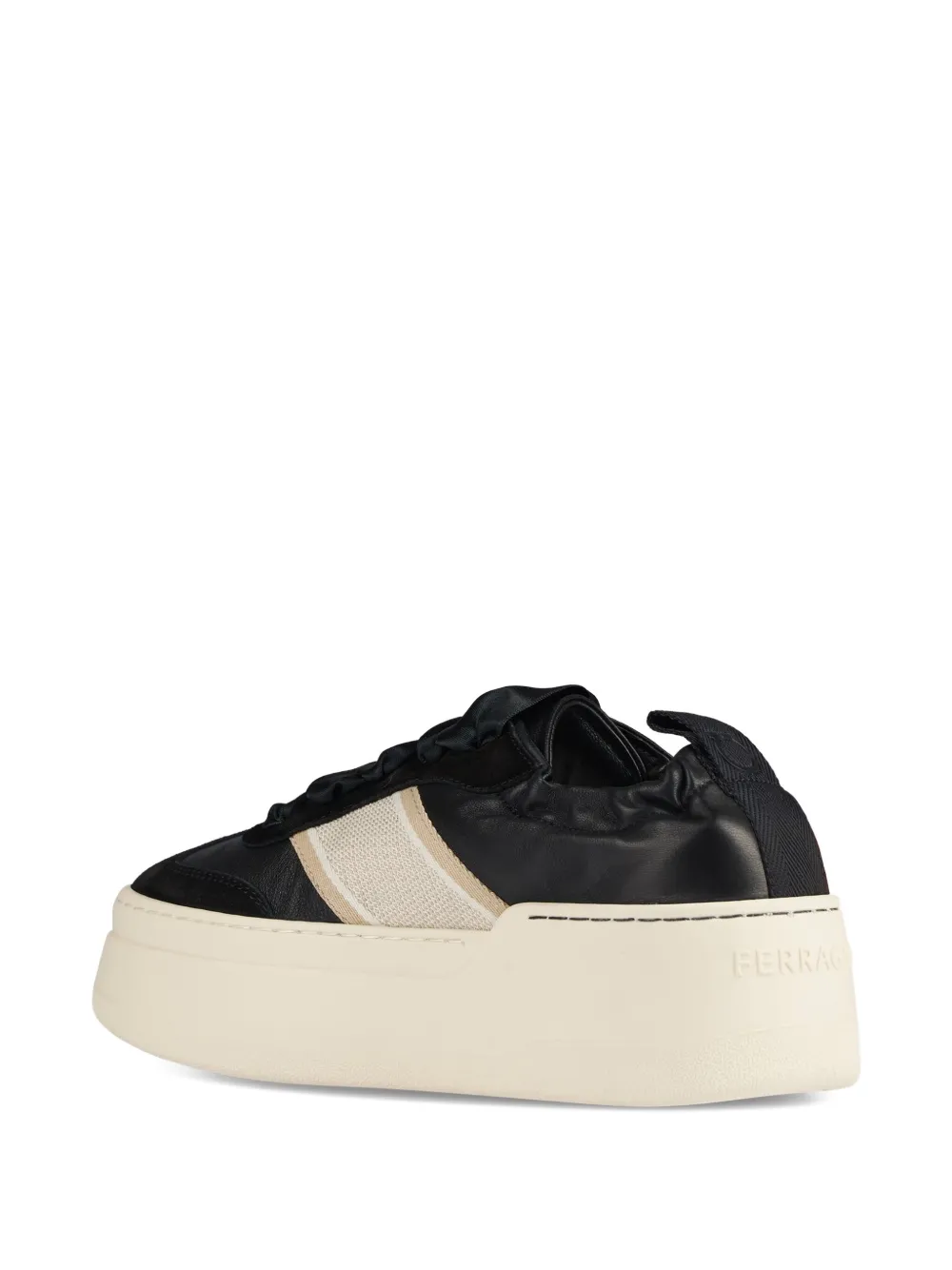 Ferragamo platform lace-up sneakers Black