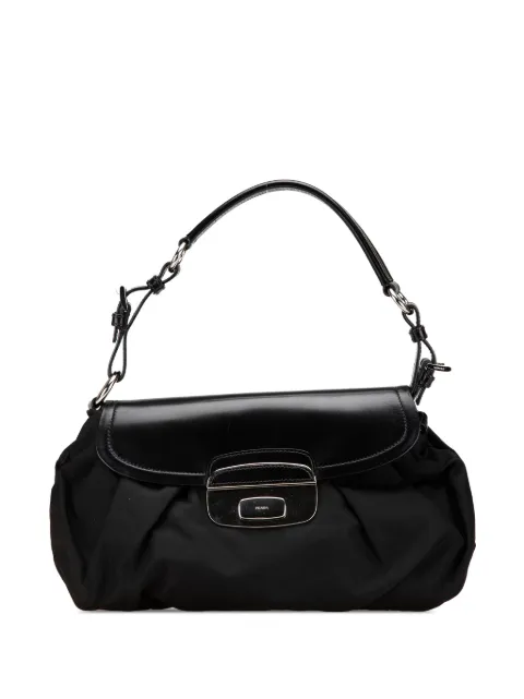 Prada Pre-Owned bolsa de hombro City Calf Trimmed Tessuto Sound Lock 2010-2024