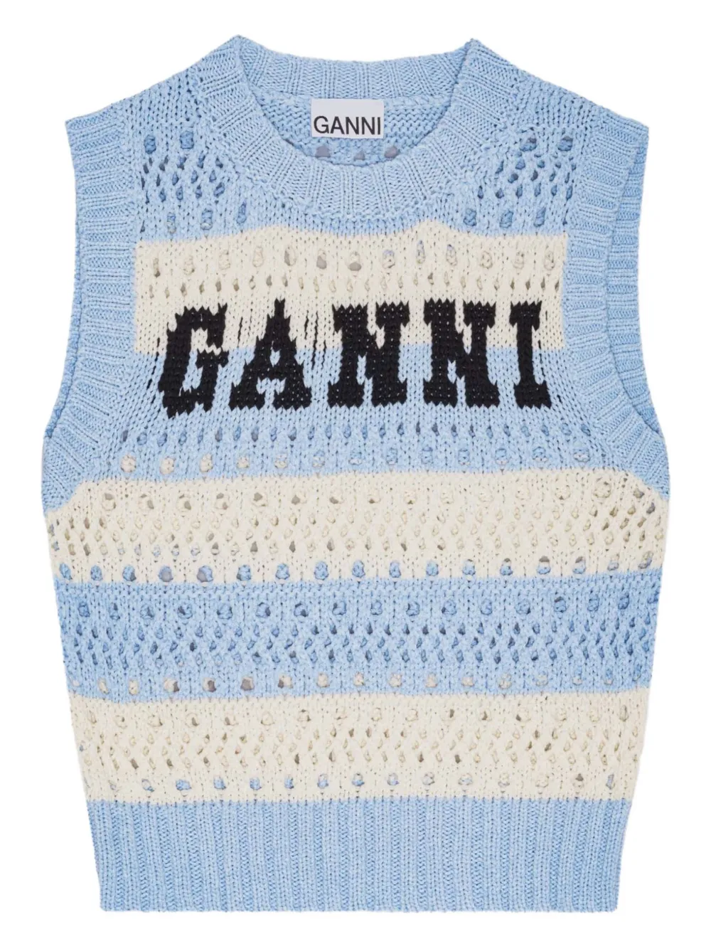 crochet-knitted striped top